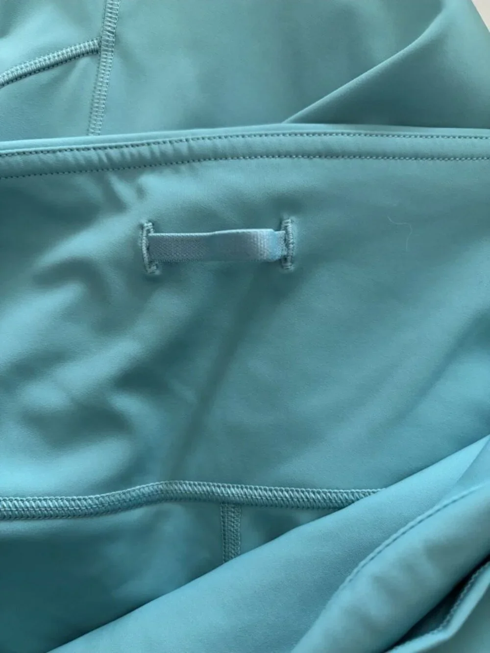 Lululemon Women’s Fast & Free Teal High Rise Laser Edge Hem Leggings Sz 14 NWOT